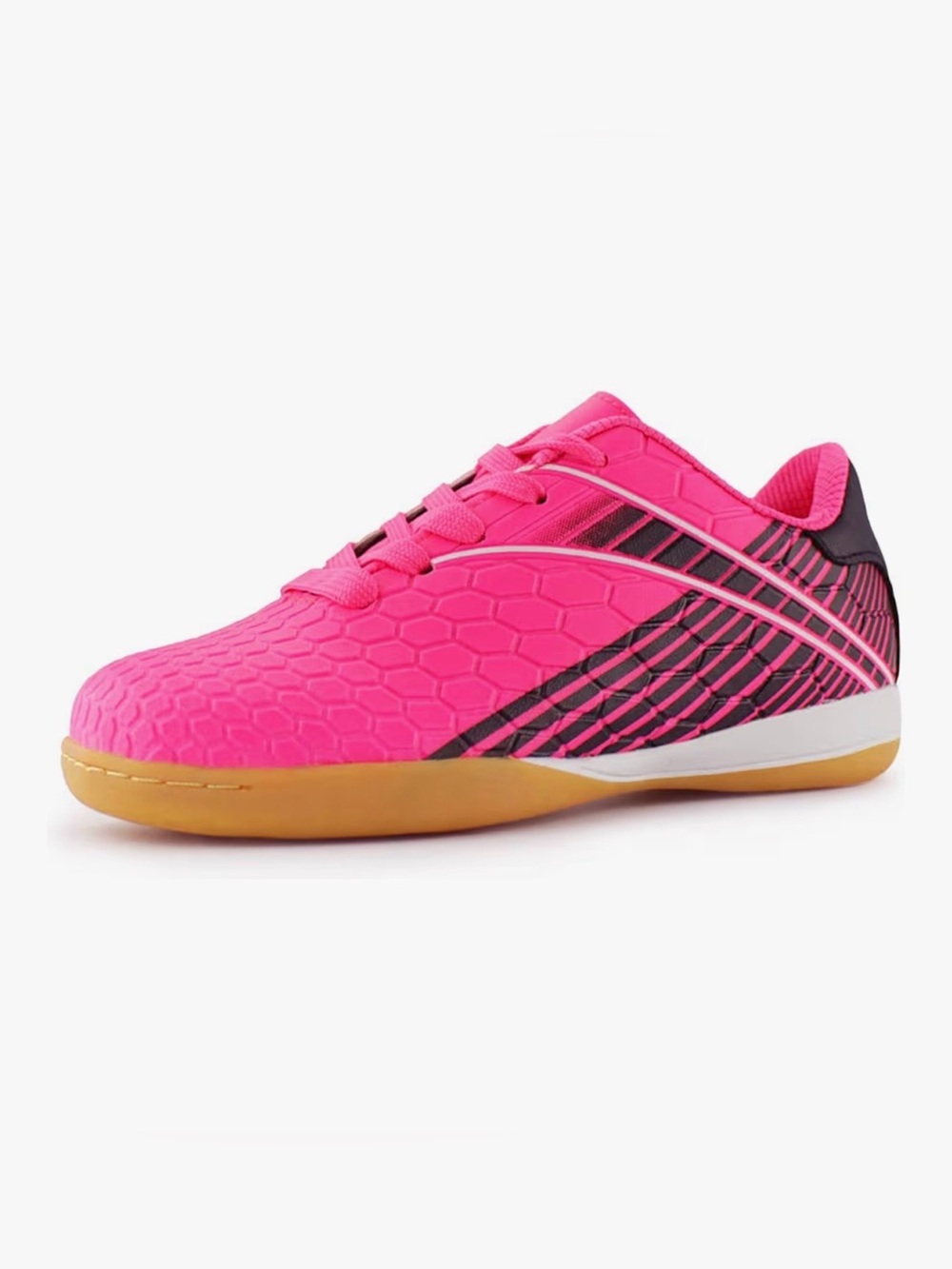 Hawkwell Hot Pink Indoor Kids Soccer Sneakers
